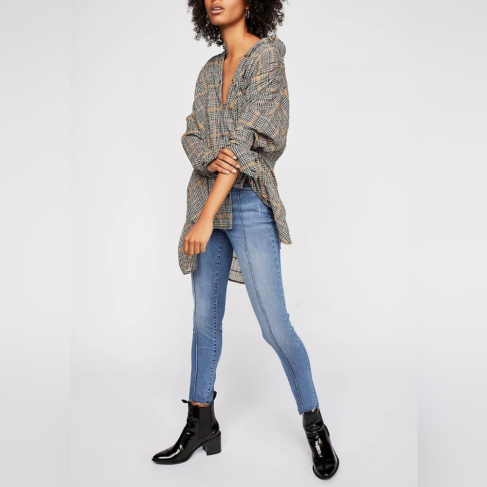 Free People Pintuck Skinny Jeans